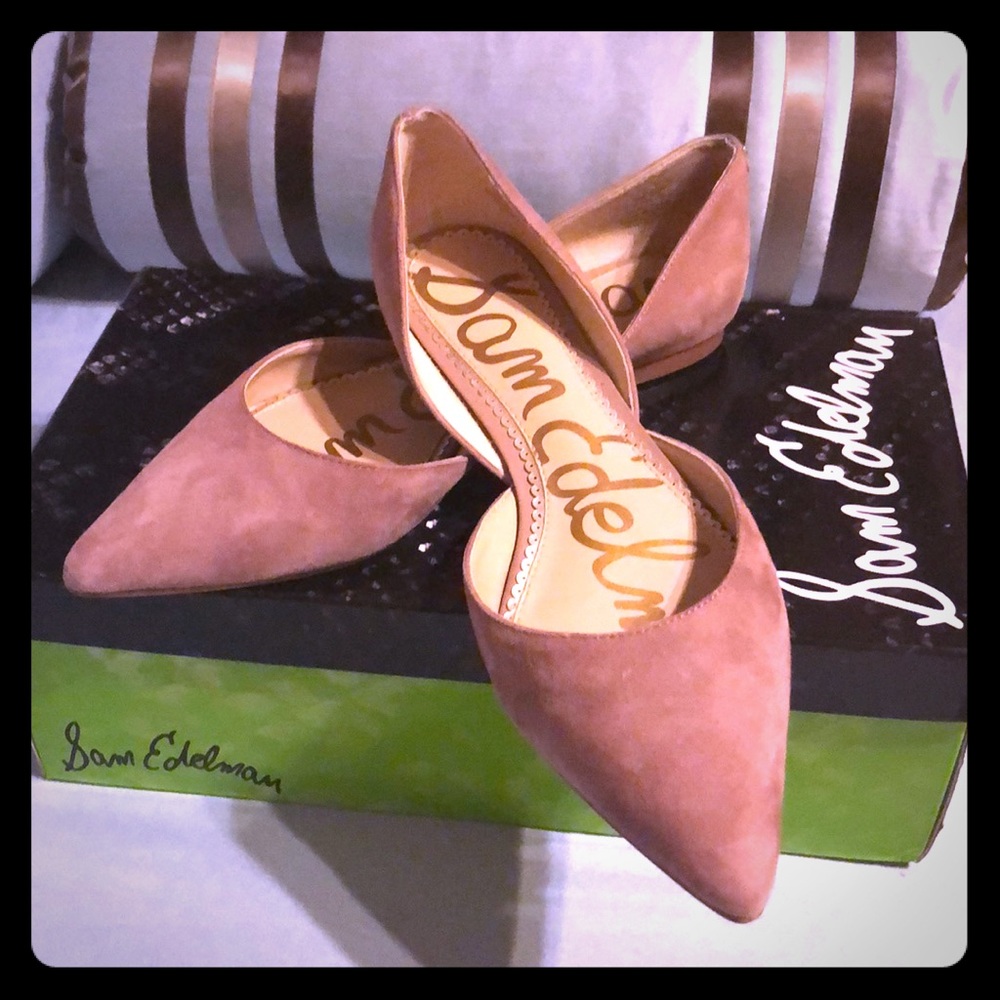 Sam Edelman Rodney  D’Orsay Flats In Rose Suede